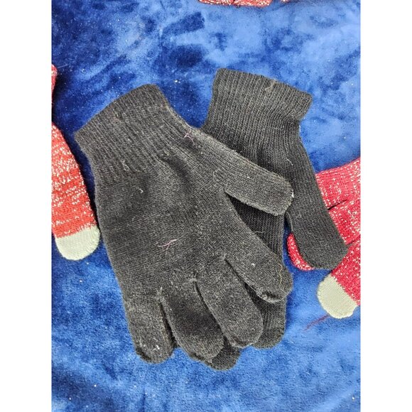 Flip Top Ladies’ Gloves Set‎ of 6 Red Black - Picture 4 of 9